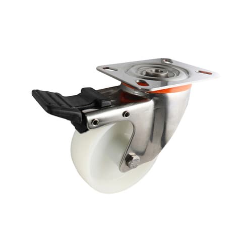 Easyroll 100mm Swivel Brake Plate Mount S5 Castor Nylon 220kg (Each)