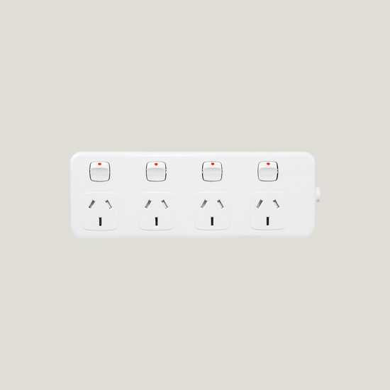 HPM 4 Way Switched Powerboard 0.9m Lead 10A (Each)