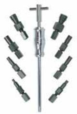 Toledo Split Collet Extractor Set in a hard case, 9-piece tool set for efficient, damage-free extraction of components.