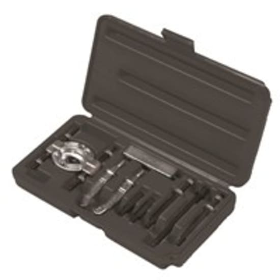 Toledo Combination Mechanical Puller Kit in a hard case, featuring versatile tools for removing small bearings efficiently.