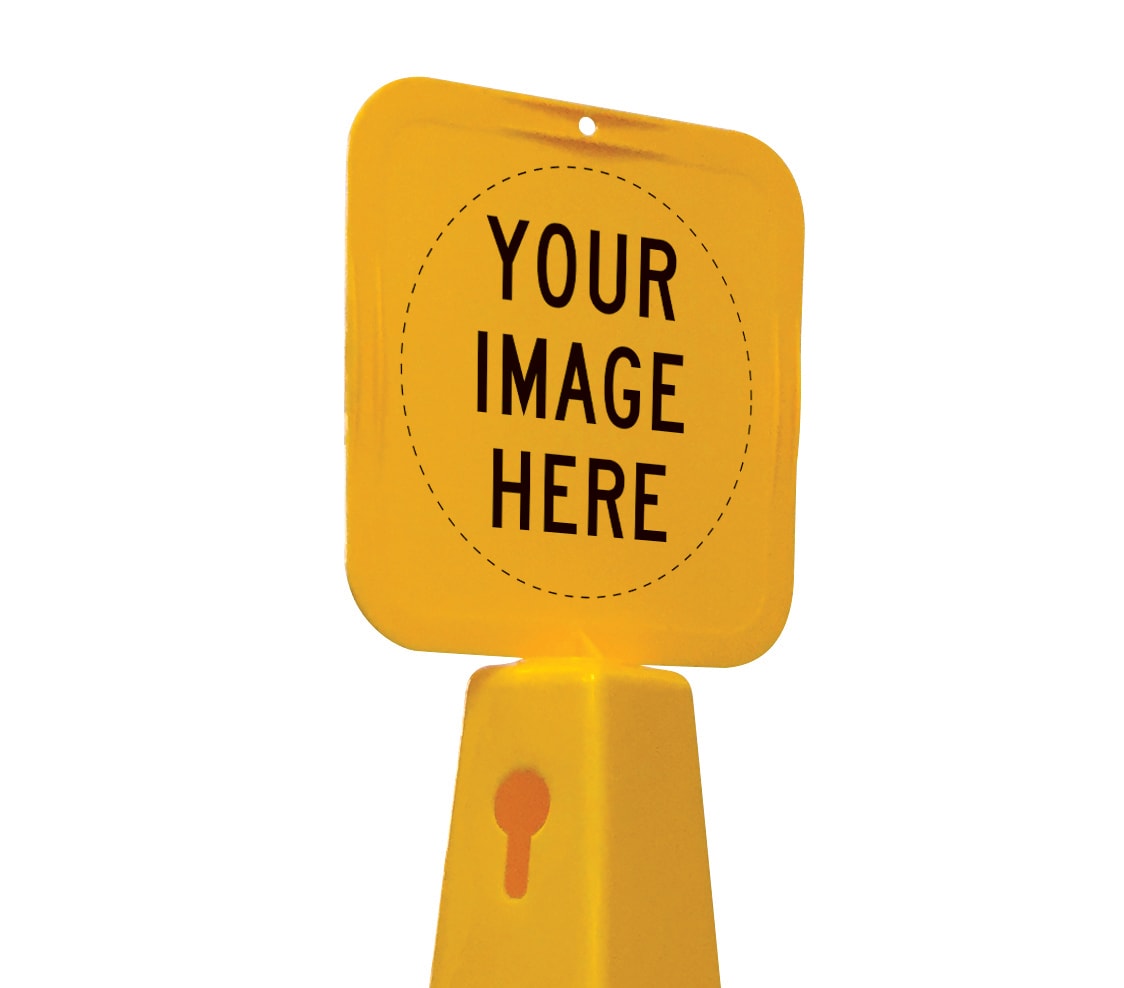 Safety Cone Top Sign Only | Replacement Label W200mm x H200mm - Standard