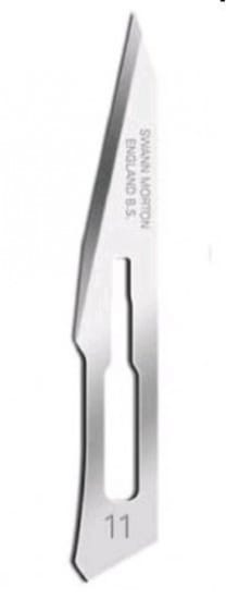High-quality stainless steel No. 11 scalpel blades, 100-pack, ideal for precise cutting in medical and artistic applications.