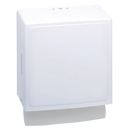 Kimberly Clark Aquarius Interfold Towel Dispenser in white, compact design, ideal for hygienic and efficient hand drying.