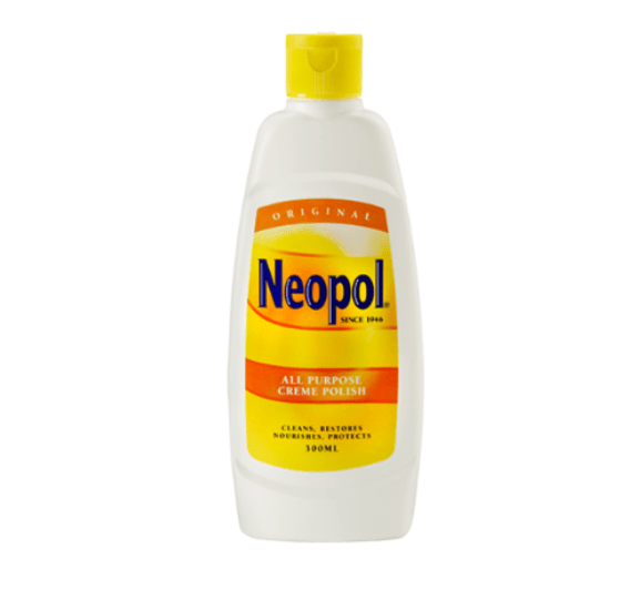 Neopol Original Furniture Polish 300gm provides a durable, lustrous finish while cleaning and protecting wooden furniture.