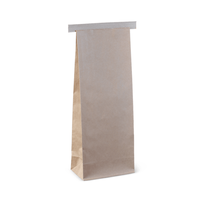 Detpak Tin Tie Paper Bag Brown Kraft 85x47x235mm 500 (Case)