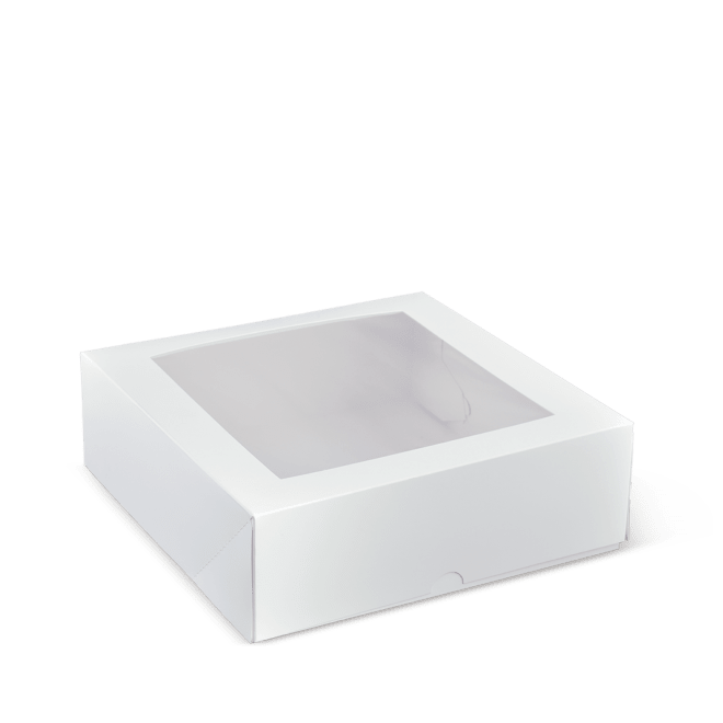 Detpak Cake box with Window - White 230x230x75mm 200 (Case)