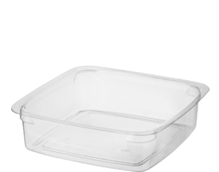 Clear 125ml square food containers in a 25-pack, featuring airtight, leak-resistant lids for versatile food storage.