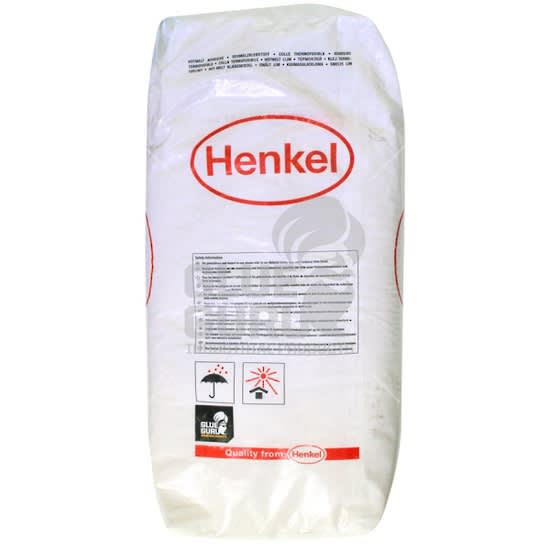 Henkel Technomelt Supra 120 adhesive in a 15kg bag, ideal for robust bonding in packaging applications like trays and boxes.
