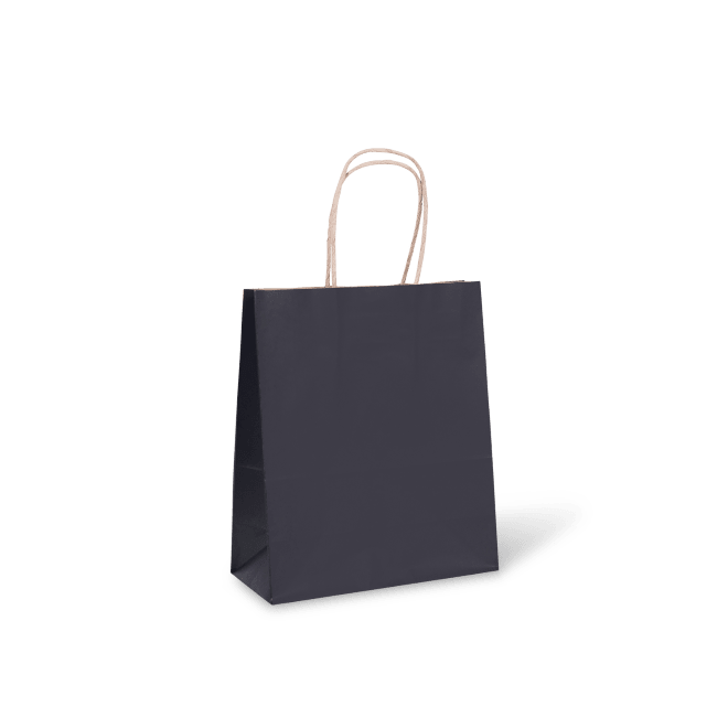 Twist Handle #8 Midnight Black Paper Carry Bag 180 x 85 x 215mm 250 (Case)