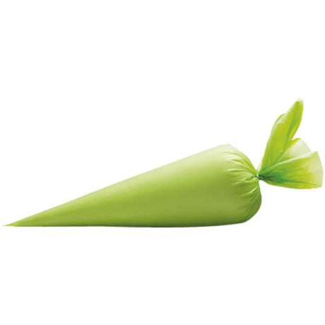 Bright green disposable piping bags, 470 x 230 x 70mm, 100 count; ideal for baking, durable with smooth inner lining.