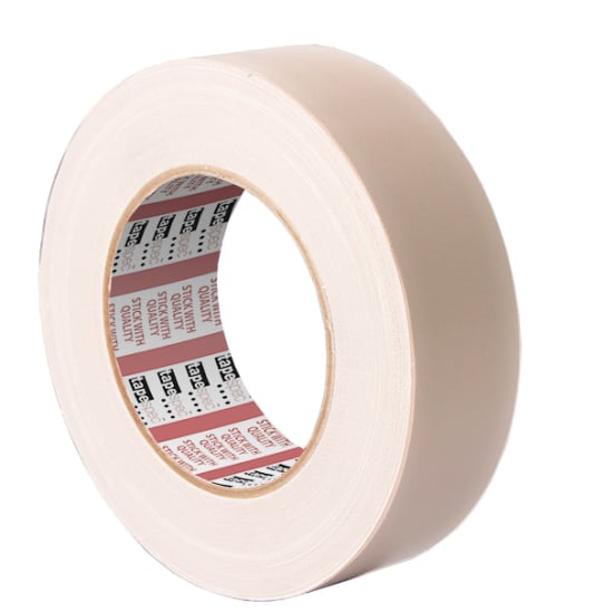 Premium beige cloth tape roll, 114mm x 30m, durable with high tack adhesive, ideal for heavy-duty sealing and repairs.