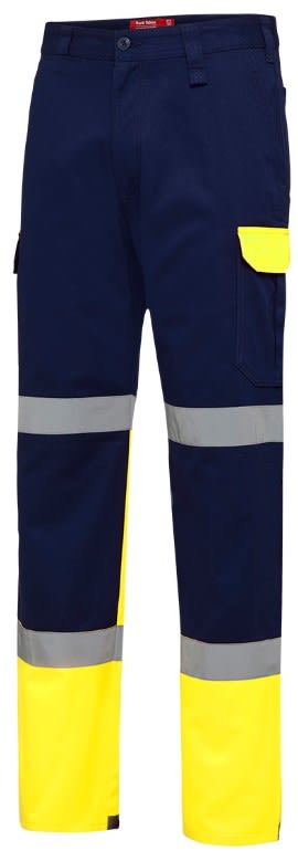Hard Yakka, Bio Motion Two Tone Taped Trouser - Yellow/Navy (Size: 92)