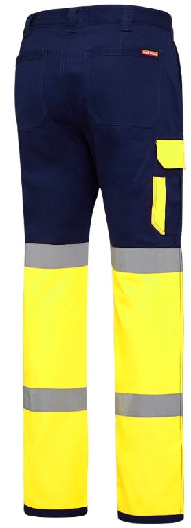 Hard Yakka, Bio Motion Two Tone Taped Trouser - Yellow/Navy (Size: 92)
