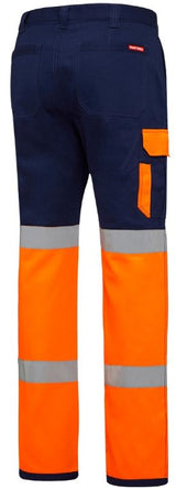 Hard Yakka, Bio Motion Two Tone Taped Trouser - Yellow/Navy (Size: 97)