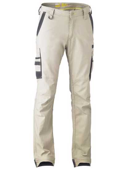 Stone Bisley FLX & MOVE cargo pants in size 17 featuring durable stretch fabric, multiple pockets, and a tailored fit.