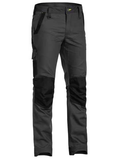 Bisley FLX & MOVE Stretch Pant in Charcoal, size 97, featuring durable cotton blend, multiple pockets, and flexible design for comfort.