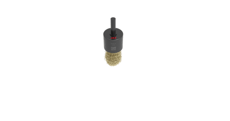 Jaz Wire End Brush 26mm diameter, 30mm trim, 6mm shank, ideal for cleaning tight spaces and rust removal tasks.