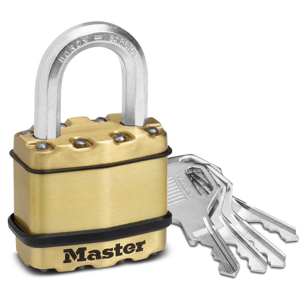 Master Lock Excell Brass Cover Steel Padlock 45mmx8mmx24mm