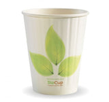 BioPak 90mm Leaf Double Wall Hot BioCup 12oz/390ml 40 (Pack)