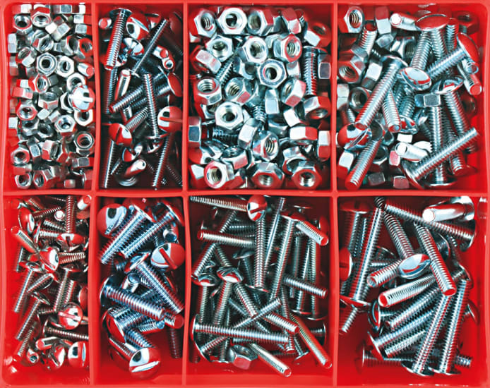 300-piece Champion Roofing Bolt & Nut Assortment for reliable, corrosion-resistant fastening in roofing projects.