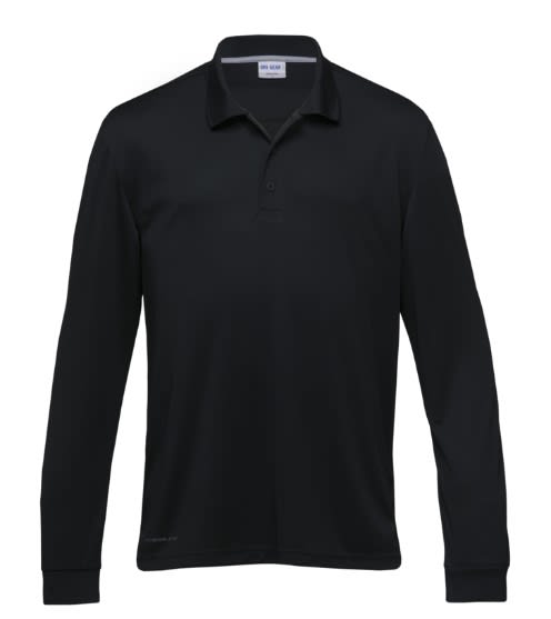 BMV, Dri Gear Long Sleeve Axis Polo, DGLAXP - Black (Size: S)