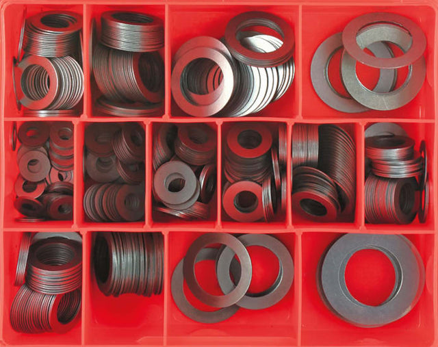 Champion 1/32in Steel Spacing Washer Assortment - 545 durable, versatile washers ideal for DIY, carpentry, and machinery use.