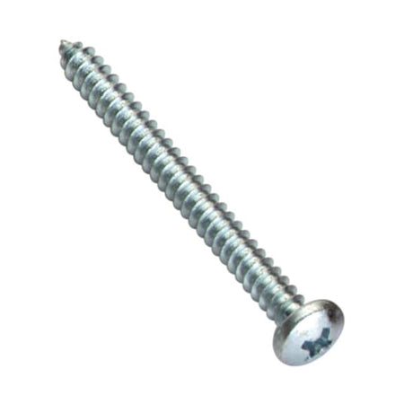 Champion 8G x 1-1/2in self-tapping screws with pan head design, zinc coated, 25-pack for reliable fastening in various materials.