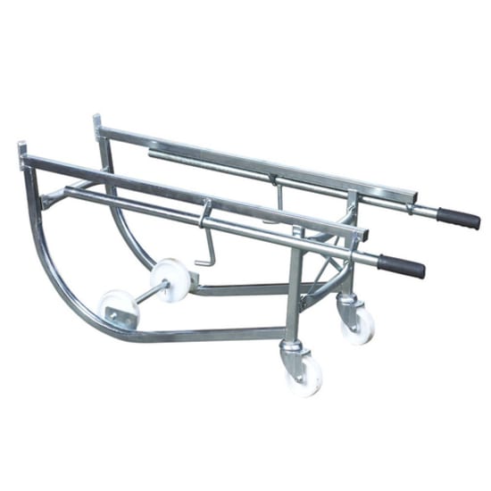 Easyroll Drum Rack Cradle designed for 44Gallon drums, supports 300kg, ergonomic, with extendable handles and durable construction.