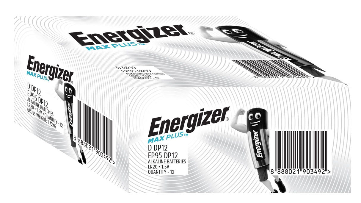 Energizer Max Plus Industrial D - 12 Pack