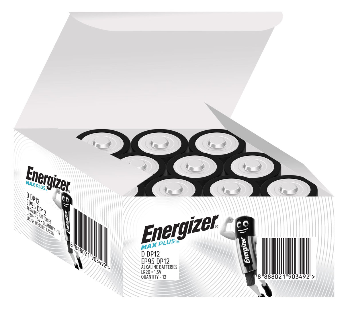 Energizer Max Plus Industrial D - 12 Pack