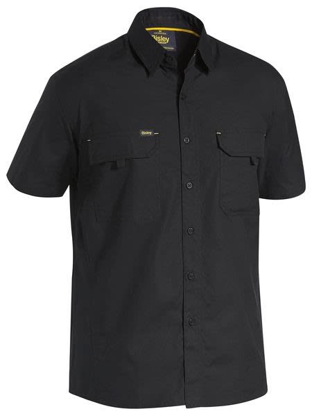 Bisley, Airflow Ripstop Short Sleeve Shirt, BS1414 - Black - M