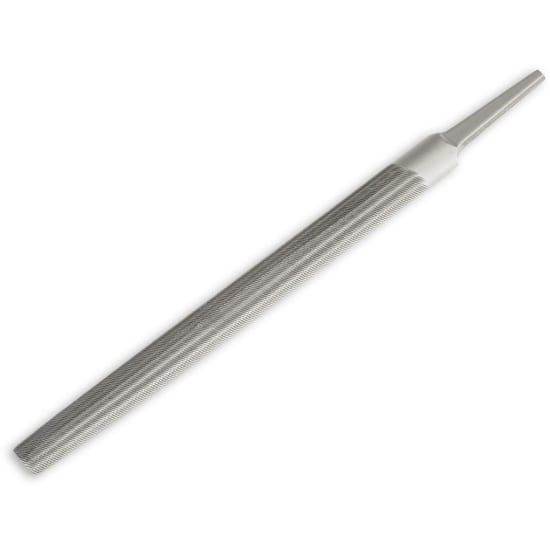 Vallorbe Half Round Bastard Cut File-200mm for precise metalwork and woodworking with rounded and flat surfaces for versatile filing.