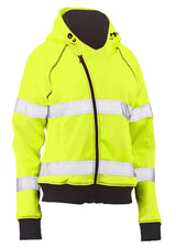 Bisley, Women's Hi Vis Fleece Hoodie, BKL6819T - Yellow (Size: 20)