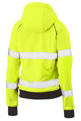 Bisley, Women's Hi Vis Fleece Hoodie, BKL6819T - Yellow (Size: 16)