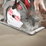 Milwaukee 184mm circular saw blade with PCD teeth for fast, clean cuts through fibre cement, featuring anti-friction coating and universal arbor.