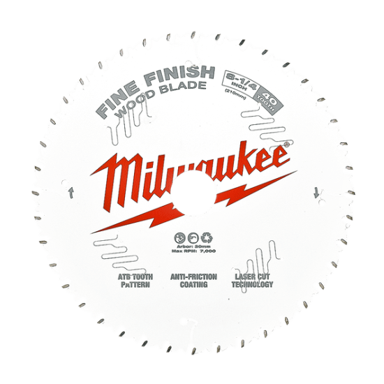 Milwaukee 210mm 40T Ultra Fine Circular Saw Blade-Each