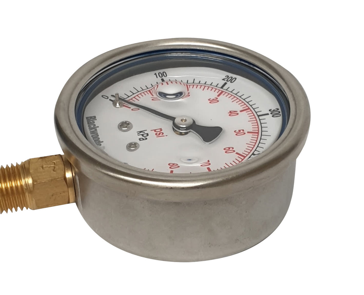 Gauges Pressure SS- 1/4" BSP-Bottom 0/600kPa 63mm