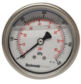 Pressure Gauge 63mm R/E Stainless Steel 0-600 kPa