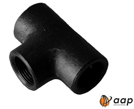 TEE Equal Steam Black Steel 08NB