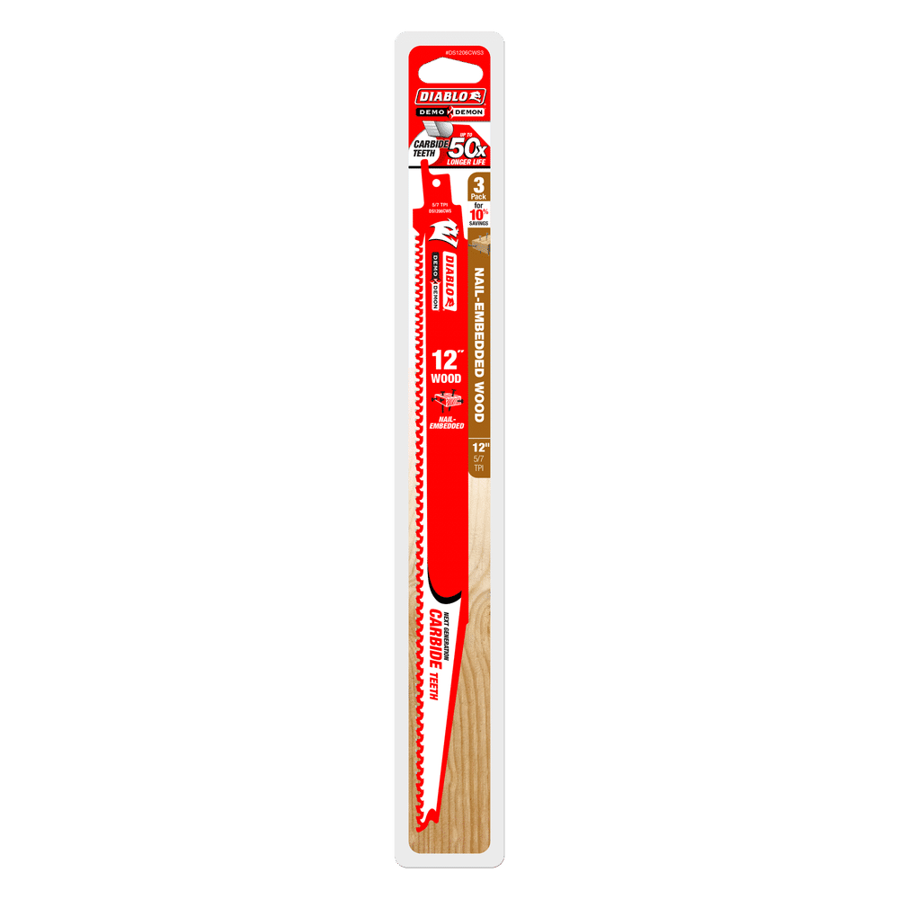 Diablo Steel Demon Carbide Reciprocating Blade 12" (3 Pack)