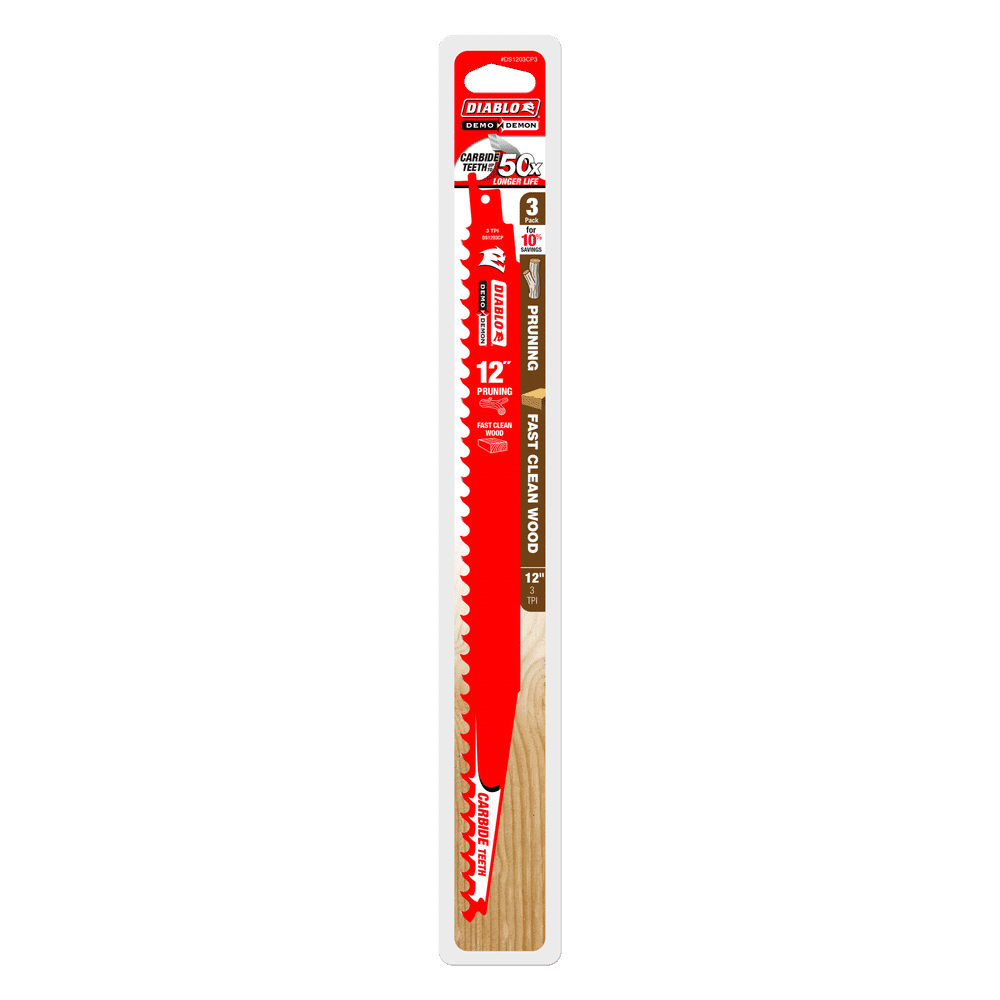 Diablo Demon Carbide Tipped Pruning & Wood Blade 12" (Pack of 3)