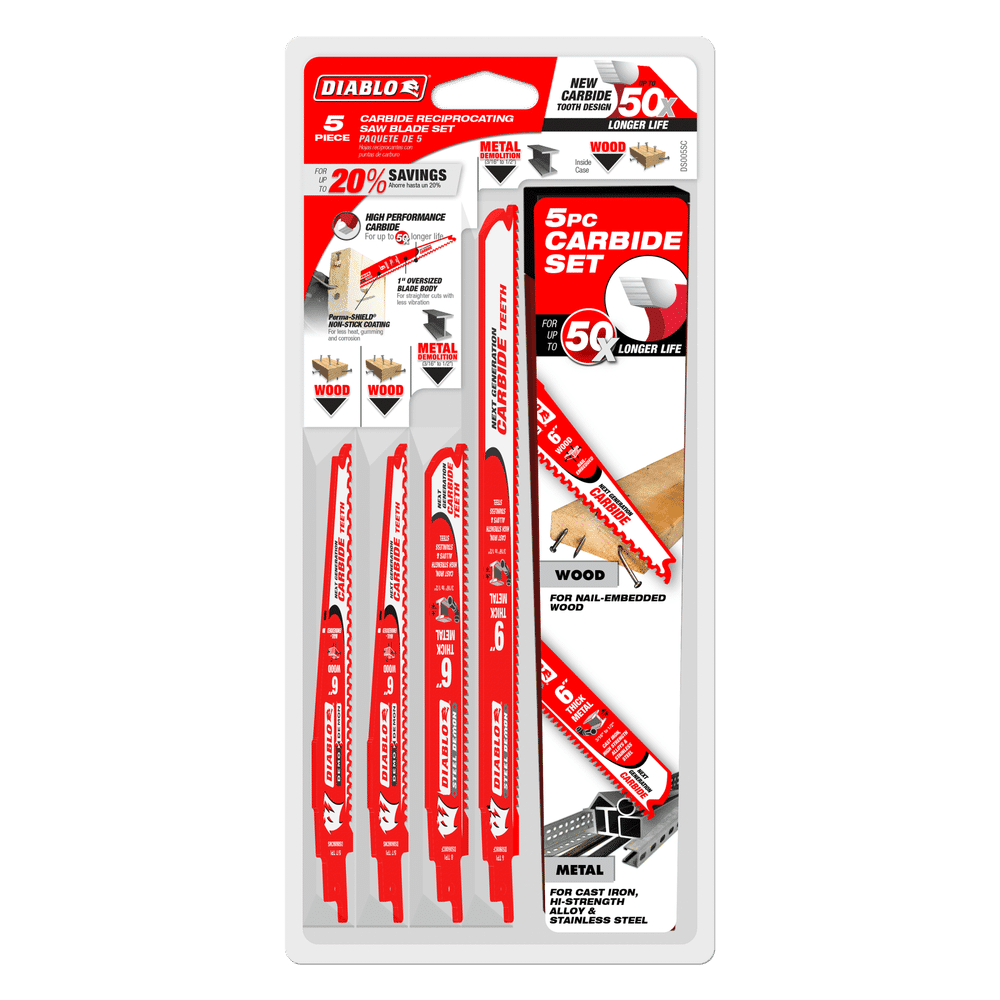 Diablo Steel & Demo Demon Carbide Recip Blade Set (5 Piece)