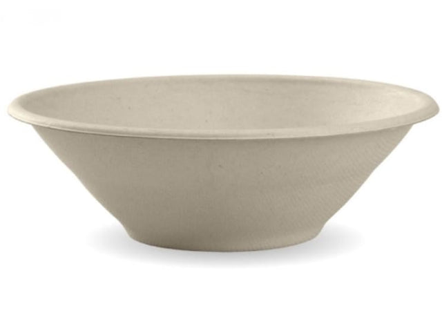 Eco-friendly 32oz biodegradable bowl made from sugarcane pulp, perfect for salads and meals, certified home compostable.