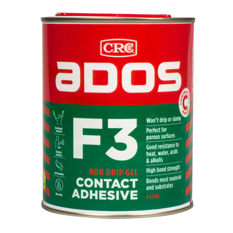 Thixotropic ADOS 8024 F3 Contact Adhesive 4L, ideal for vertical surfaces, offering non-spill application and strong, durable bonds.