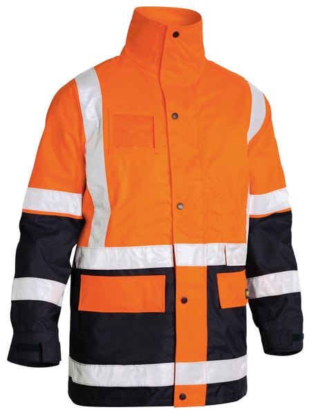 Bisley, 5-IN-1 Rain Jacket, BK6975 - Orange/Navy (Size: 4XL)