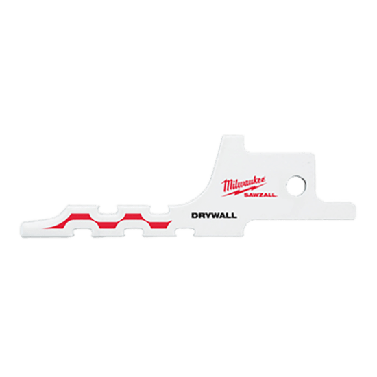 Milwaukee Sawzall Drywall Access Blade: 64mm blade designed for precise cuts in drywall, ideal for plumbing and electrical work.