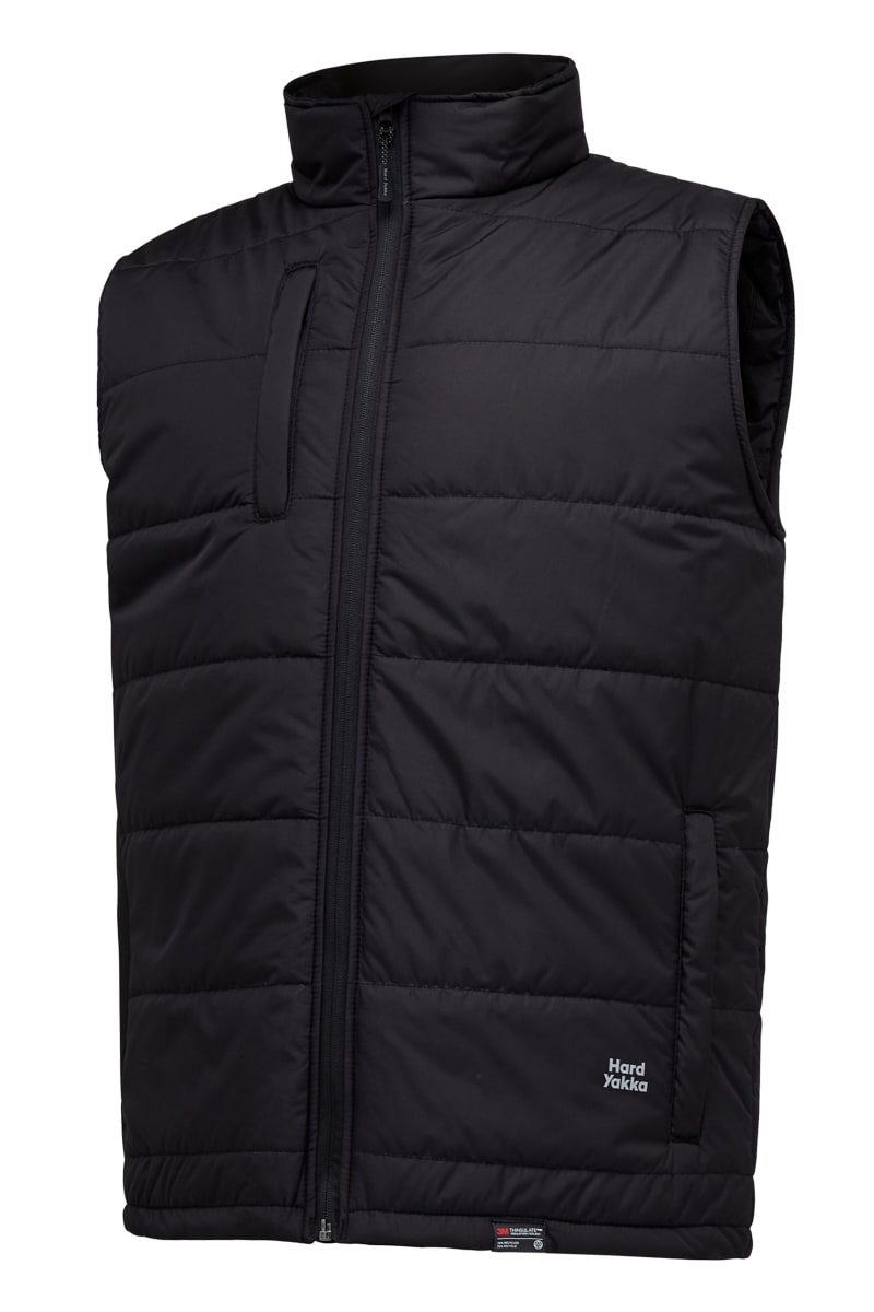 Hard Yakka, Thinsulate Puffer Vest - Black (Size: L)