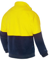 Workhorse, Hi Vis Fleece Pullover, MFL006 - Yellow/Navy - 2XL