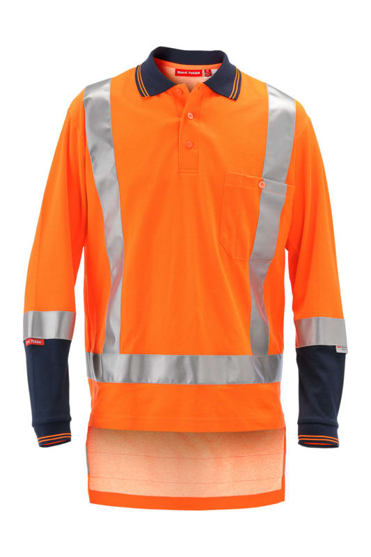 Hard Yakka TTMC Koolgear Polo NSP2HV - Fluro Ora/Navy - XL
