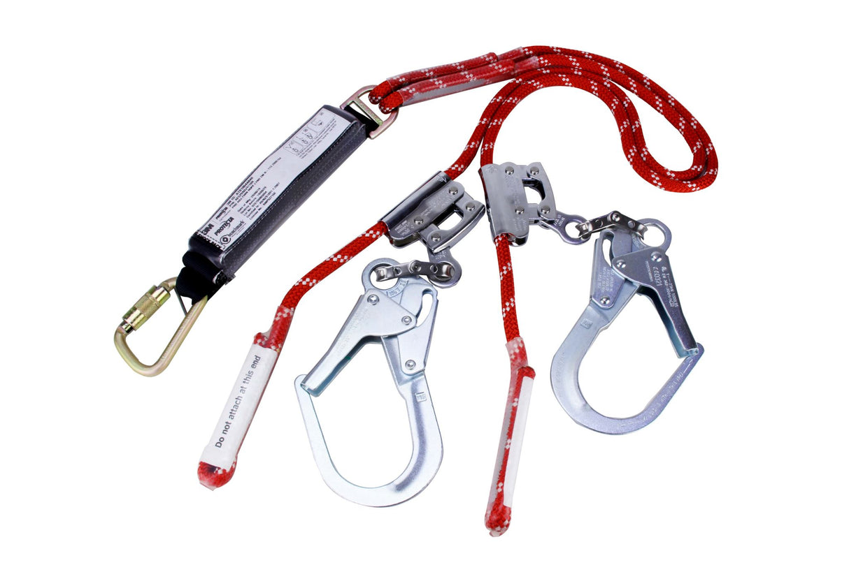 3M PROTECTA Adj Twin Rope Lanyard AE529ADJY/10R 2m